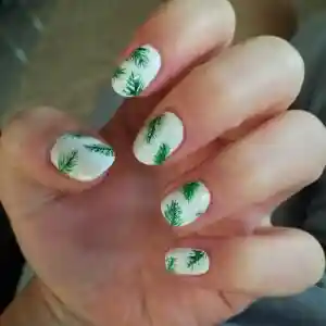 Leaf Print Nail Art