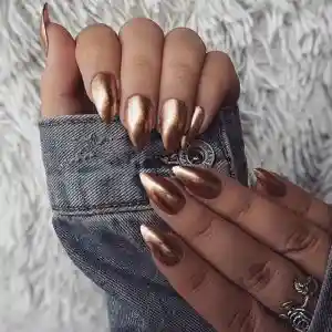 Metallic Oval Nails